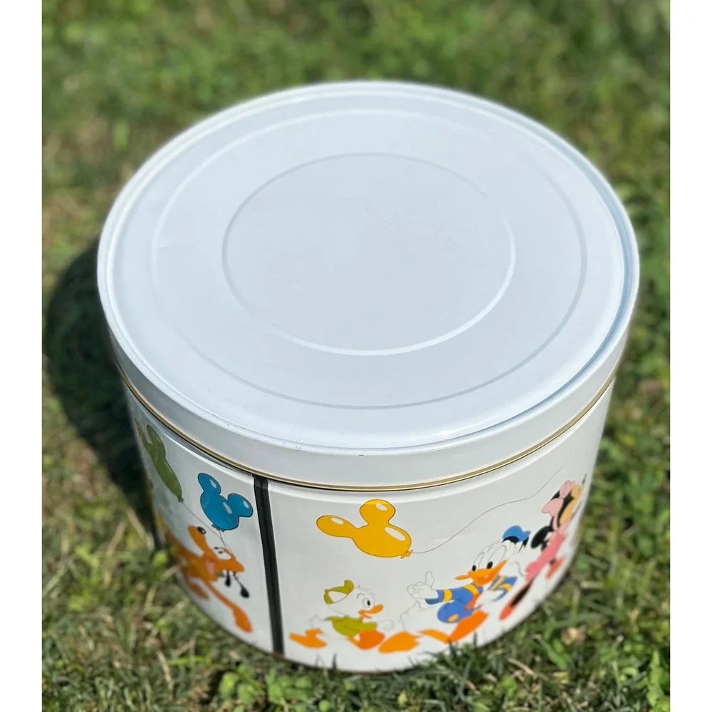 Disney Sears Popcorn Tin Mickey Mouse Donald Goofy Pluto Vintage‎ Decor